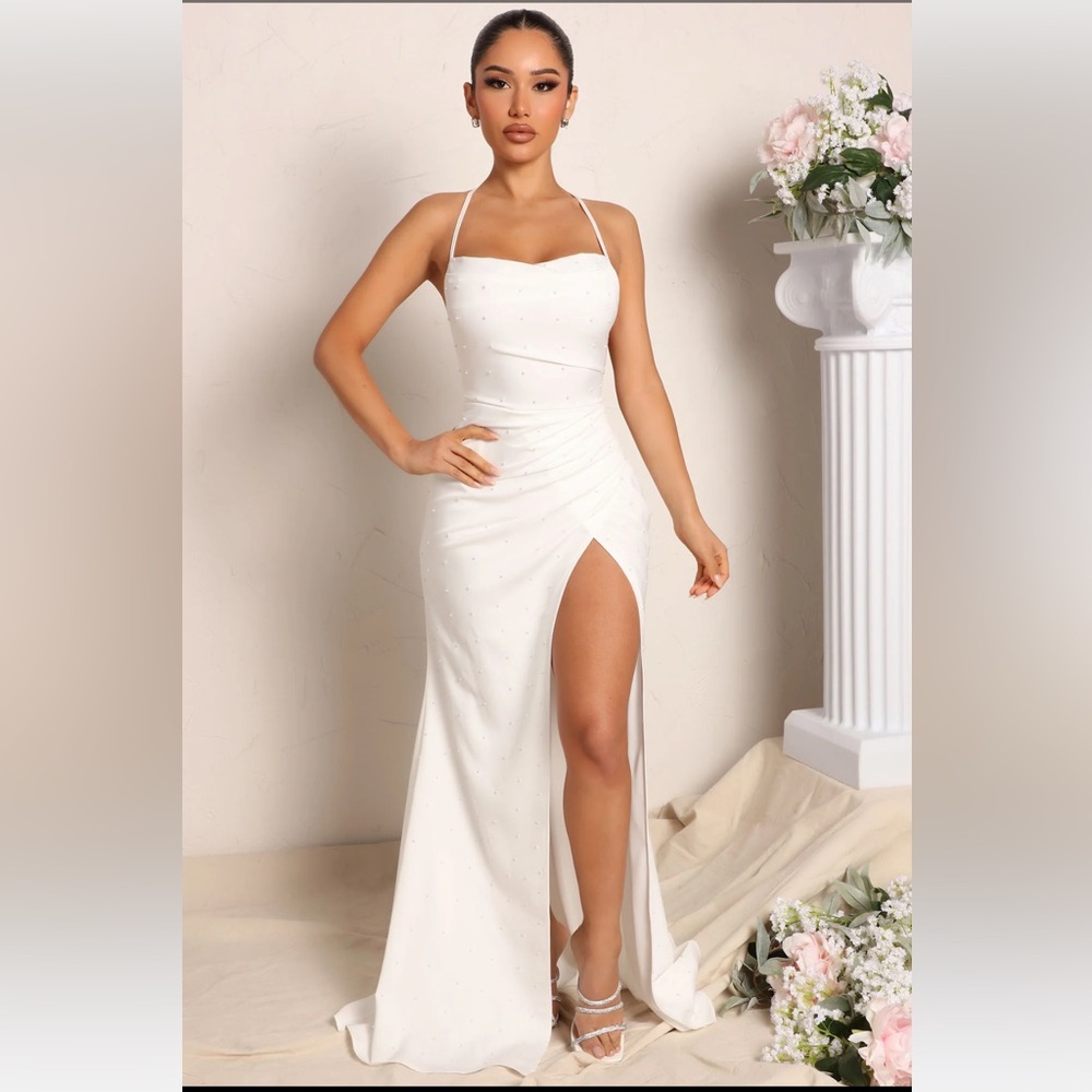 SOLD Fashion Nova Holy Pearl Maxi Dress